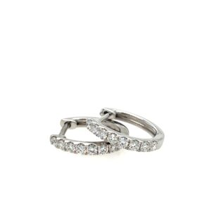 White Gold Diamond Hoop Earrings