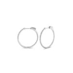 Estate: White Gold 30mm 2.00 Carat Diamond In-and-Out Hoop Earrings