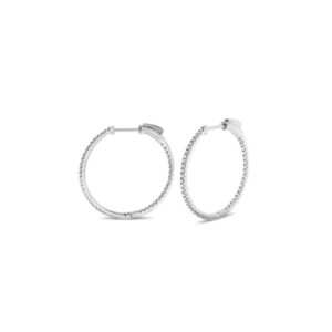 Estate: White Gold 30mm Diamond In-and-Out Hoop Earrings