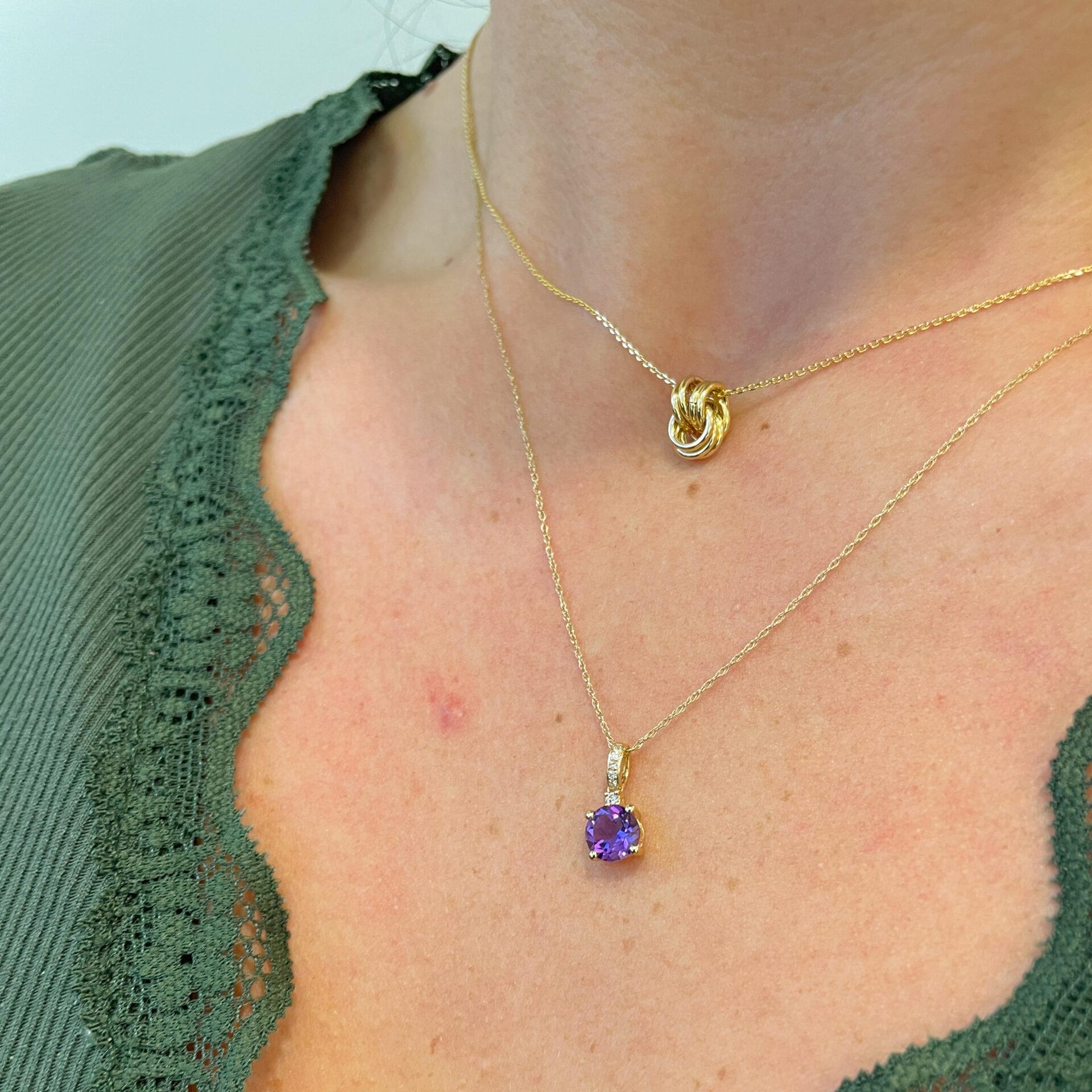 Yellow Gold Love Knot Necklace