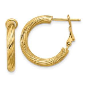 Yellow Gold Twisted Hoop Earrings