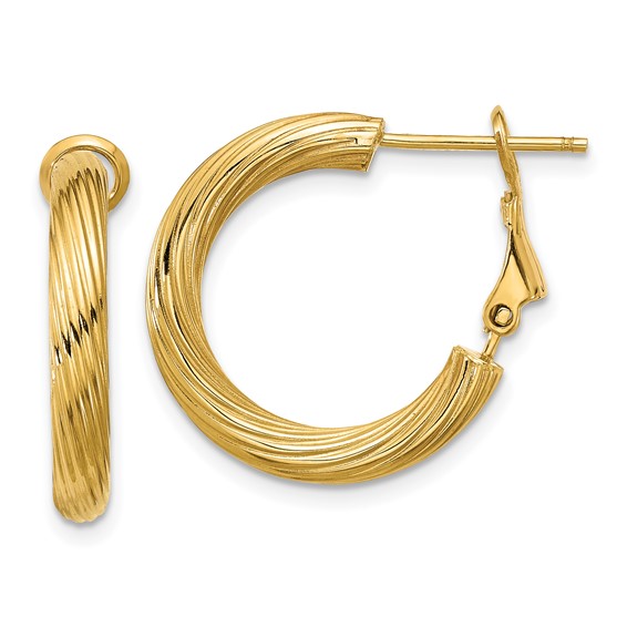 Yellow Gold Twisted Hoop Earrings