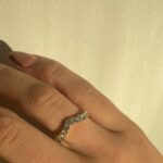 Yellow Gold Curved Diamond Stackable Band