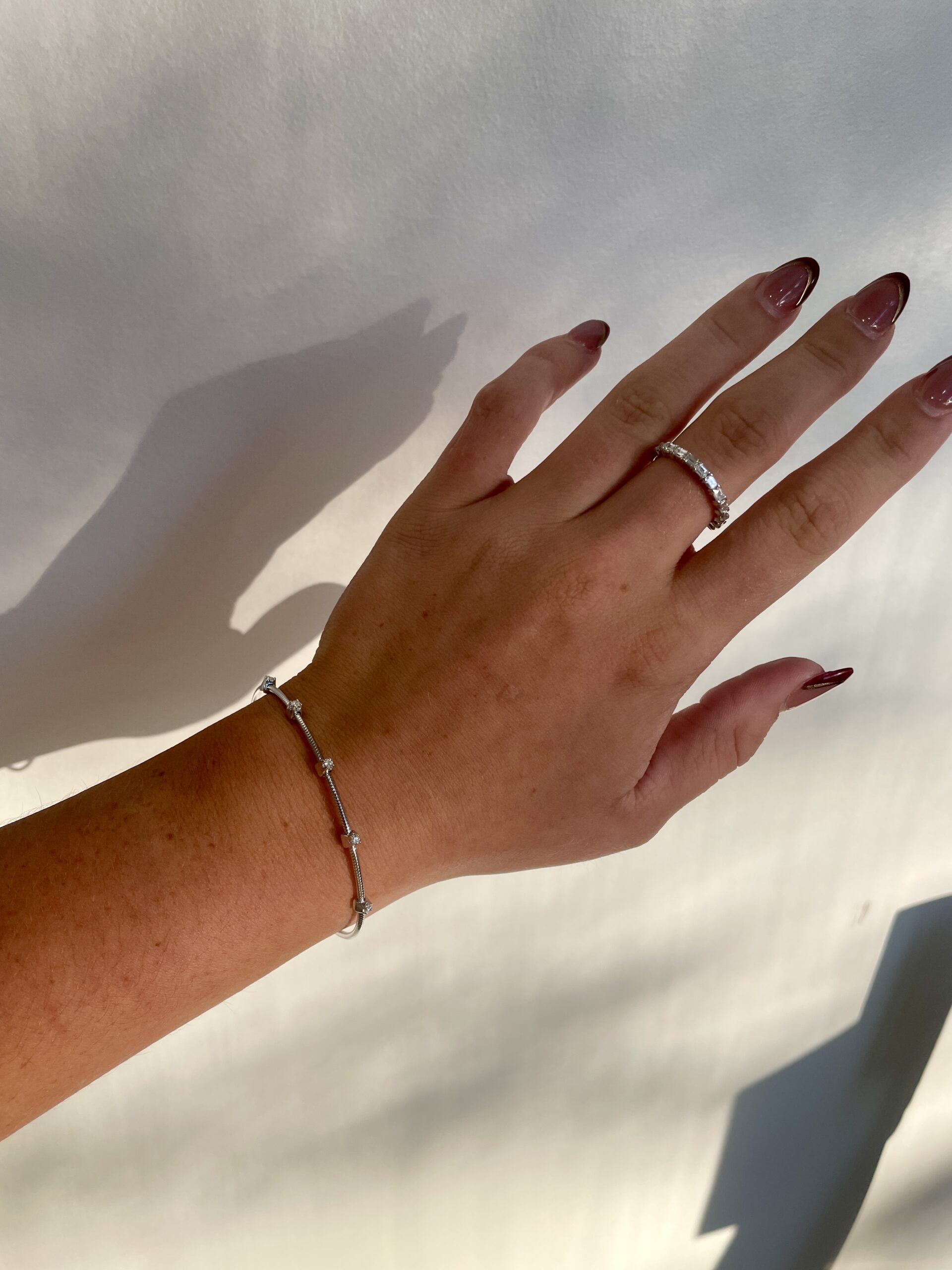 White Gold Flex Bangle Bracelet with Diamonds