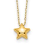 Yellow Gold Puffed Star Necklace
