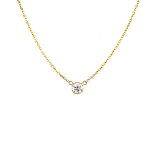 Yellow Gold Bezel-Set Diamond Necklace