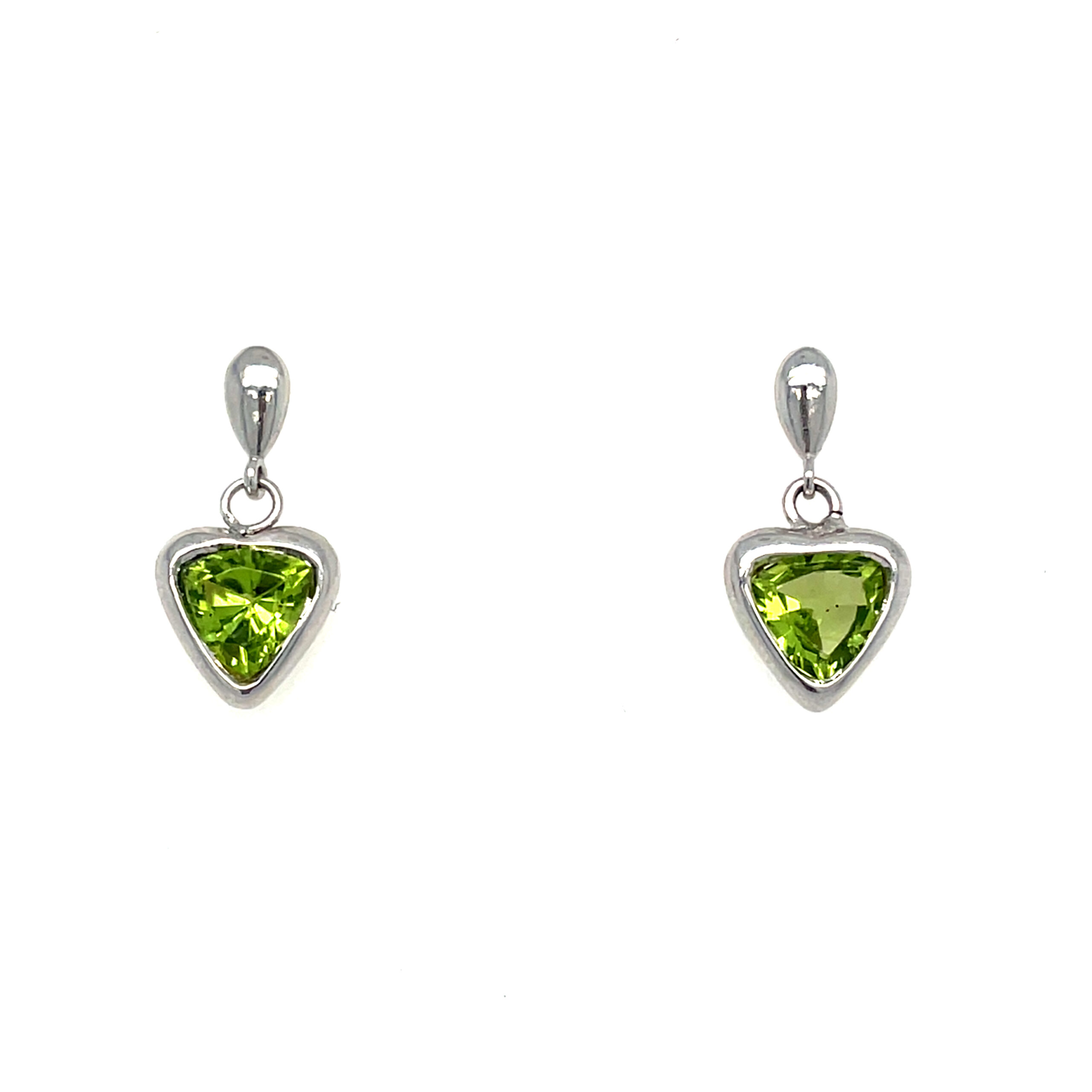 Estate: White Gold Peridot Drop Earrings
