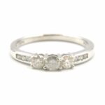 Estate: White Gold Diamond Three-Stone Ring