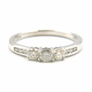 Estate: White Gold Diamond Three-Stone Ring