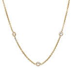 Yellow Gold Diamond Station Necklace