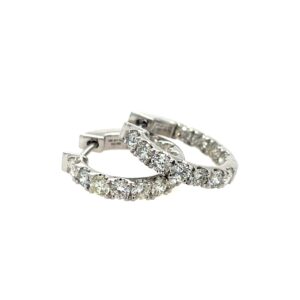 White Gold Diamond Hoop Earrings