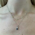 White Gold Sapphire Necklace with Diamonds