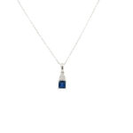 White Gold Sapphire Necklace with Diamonds