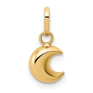 Yellow Gold Moon Charm Pendant
