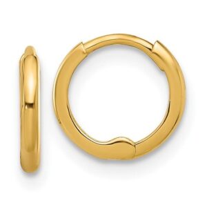 Yellow Gold Hinged Huggie Hoop Earrings