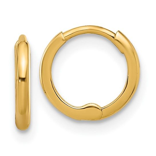 Yellow Gold Hinged Huggie Hoop Earrings