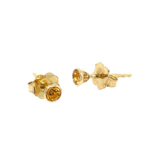Yellow Gold Citrine Stud Earrings