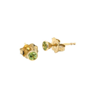 Yellow Gold Peridot Stud Earrings