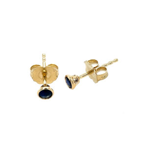 Yellow Gold Sapphire Stud Earrings