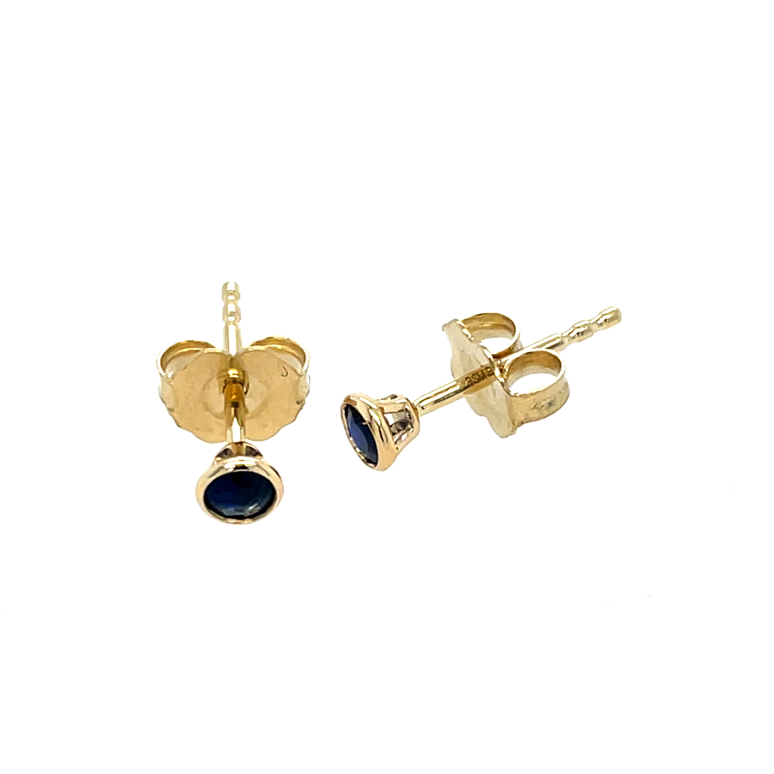 Yellow Gold Sapphire Stud Earrings