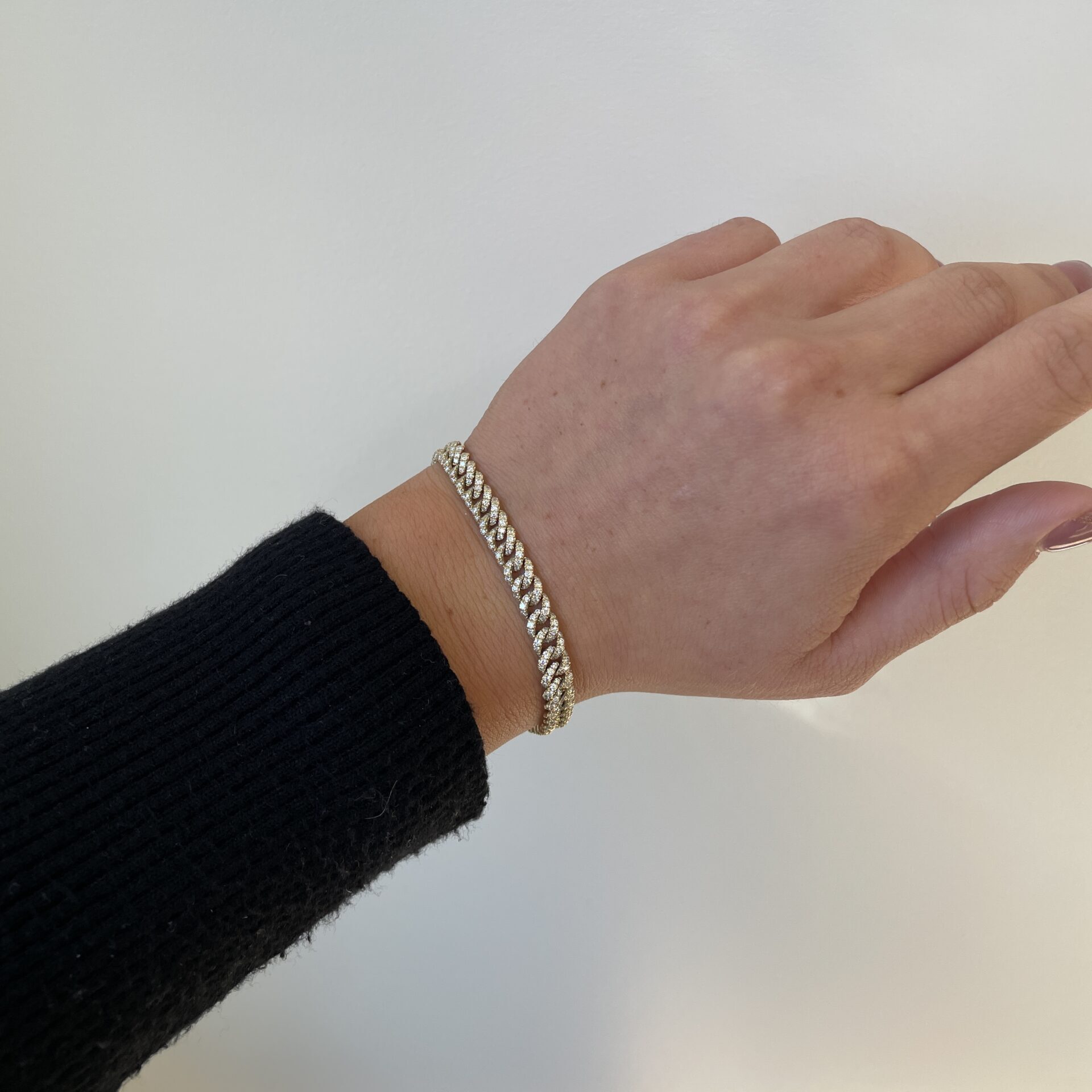 Yellow Gold Diamond Link Tennis Bracelet