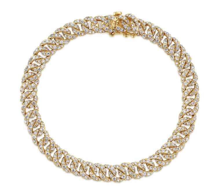 Yellow Gold Diamond Link Tennis Bracelet