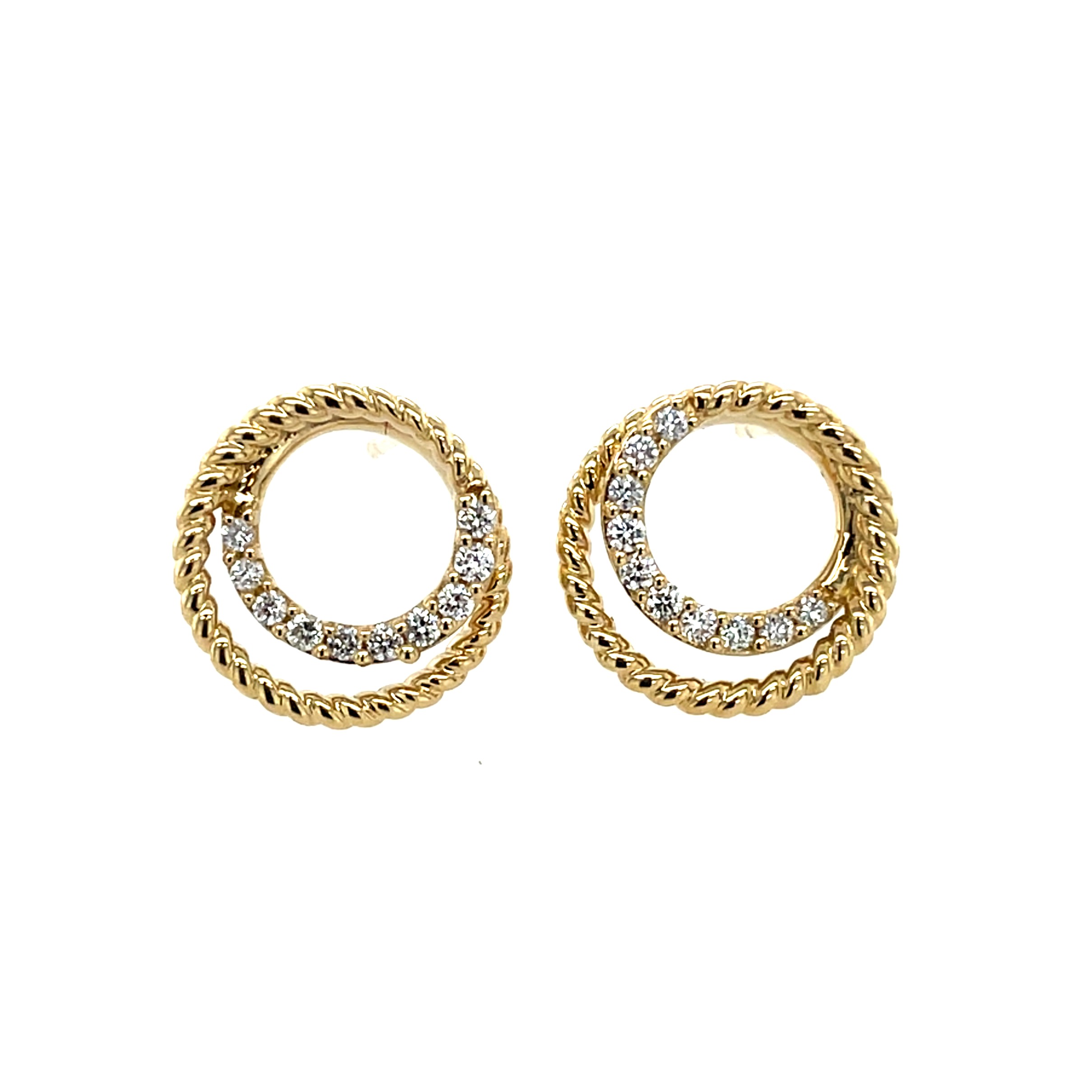 Yellow Gold Earrings with Diamonds