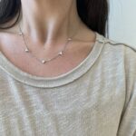White Gold Diamond Station Necklace