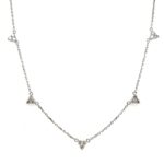 White Gold Diamond Station Necklace