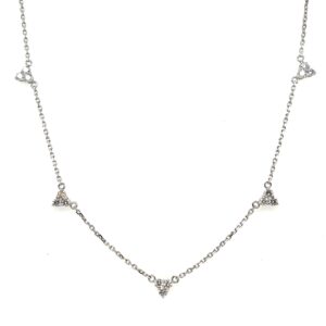 White Gold Diamond Station Necklace