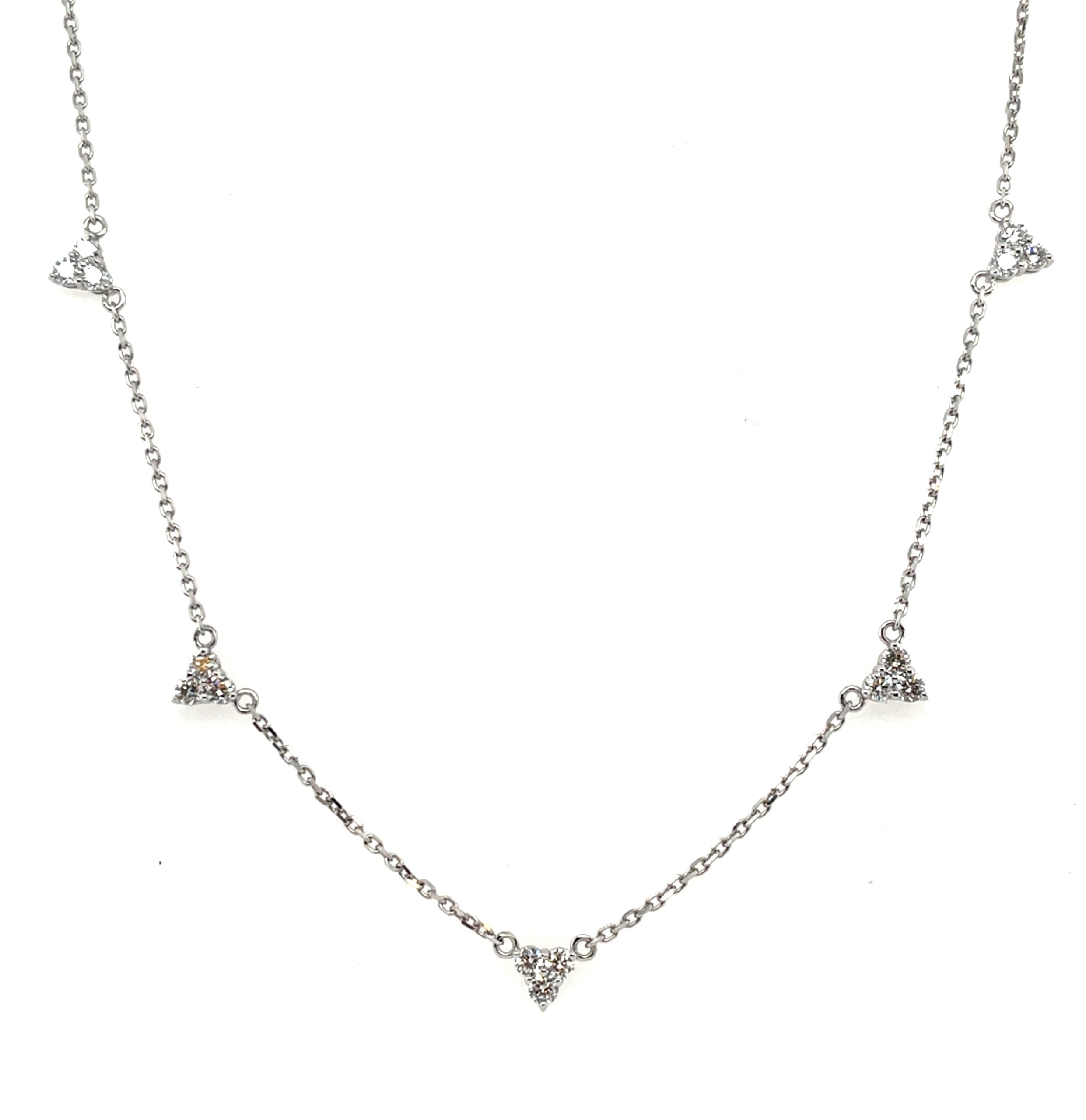 White Gold Diamond Station Necklace
