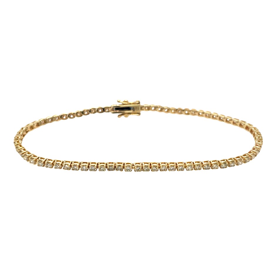 Yellow Gold Diamond Tennis Bracelet