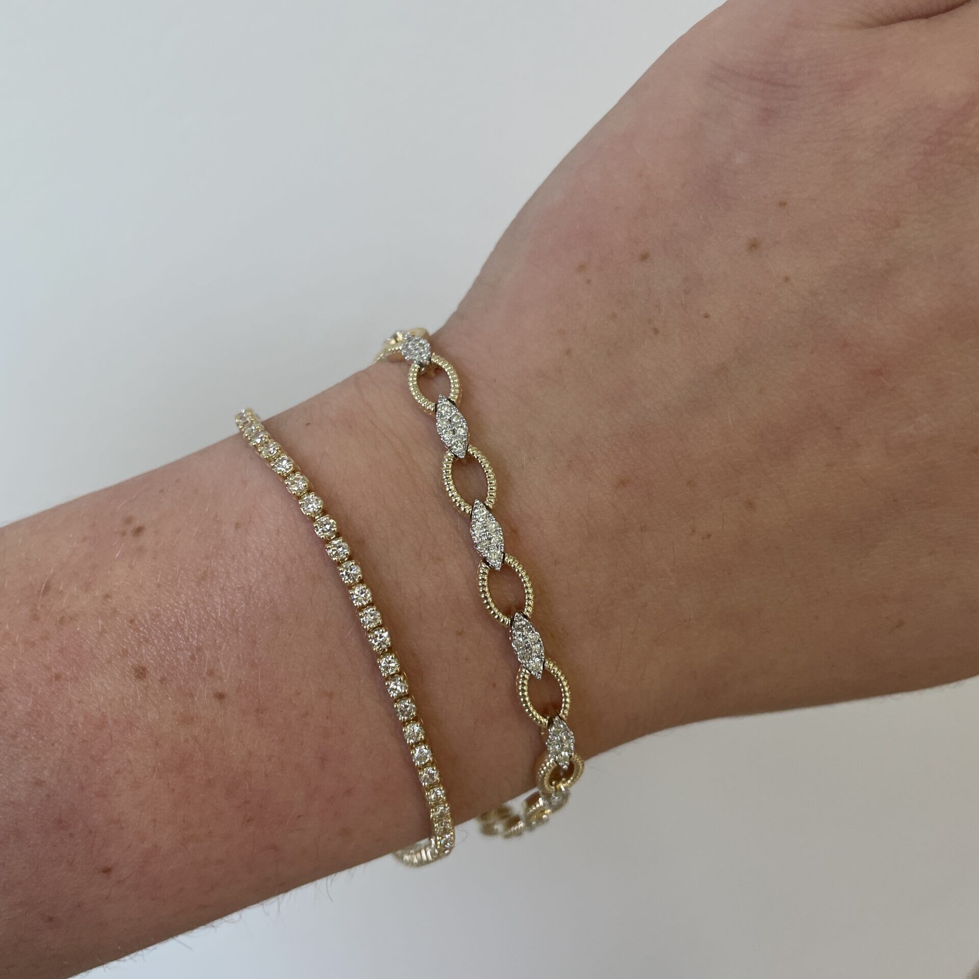 Yellow Gold 2 Carat Diamond Tennis Bracelet