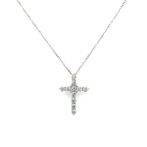 White Gold Diamond Cross Necklace