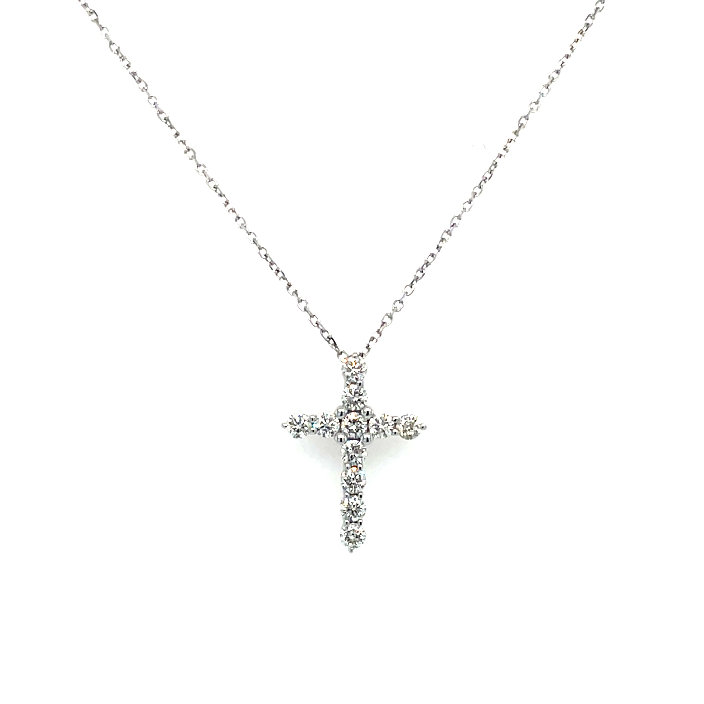 White Gold Diamond Cross Necklace