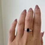 White Gold Sapphire Ring with Diamonds