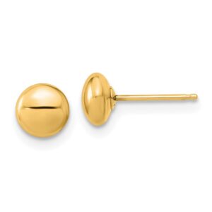 Yellow Gold Polished Button Post Earrings