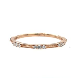 Rose Gold Stackable Band with Diamonds