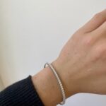 White Gold Diamond Tennis Bangle Bracelet