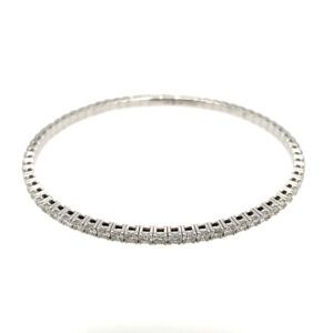 White Gold Diamond Tennis Bangle Bracelet