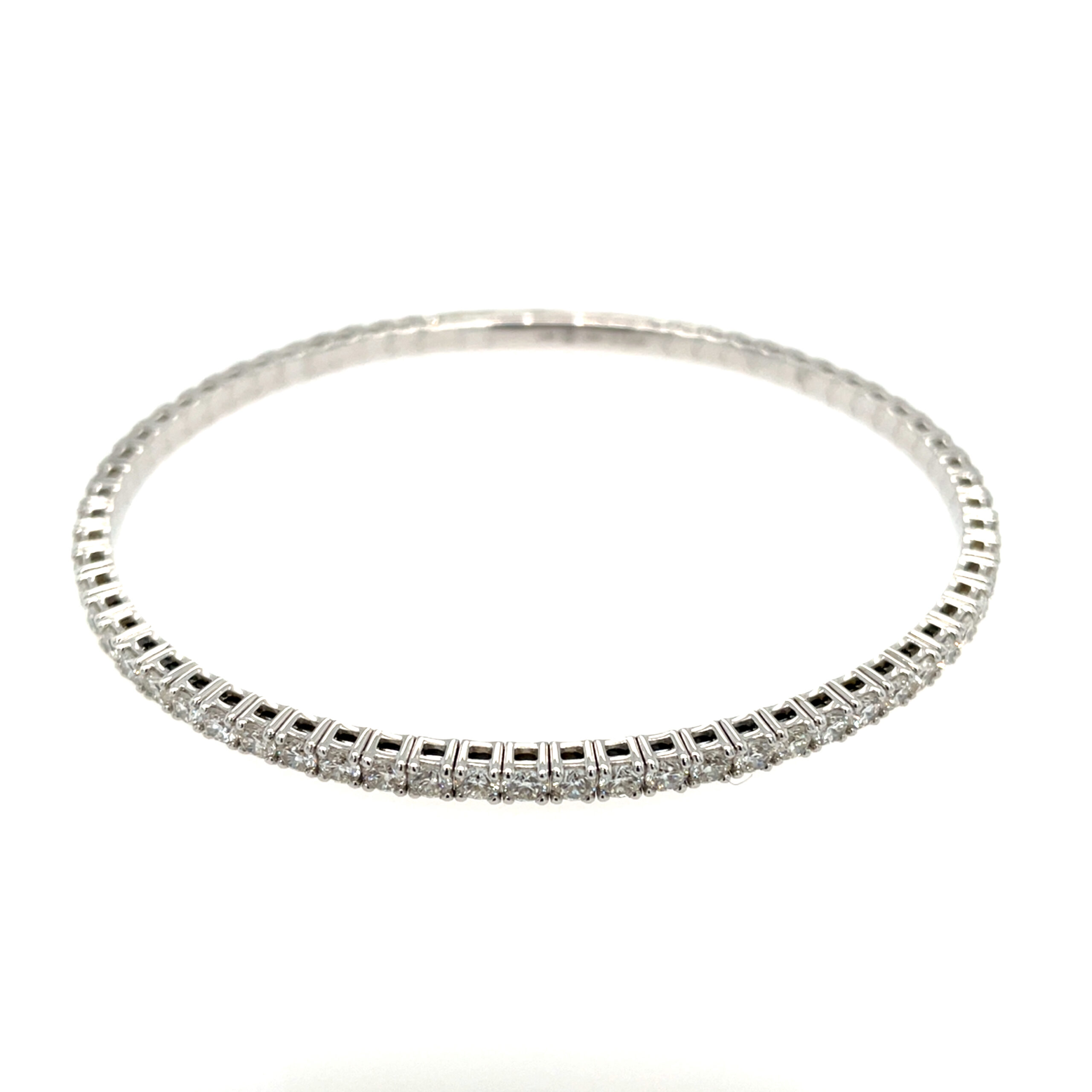 White Gold Diamond Tennis Bangle Bracelet