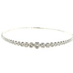 White Gold Graduated Diamond Bangle Bracelet