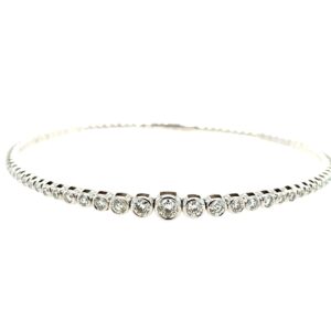White Gold Graduated Diamond Bangle Bracelet