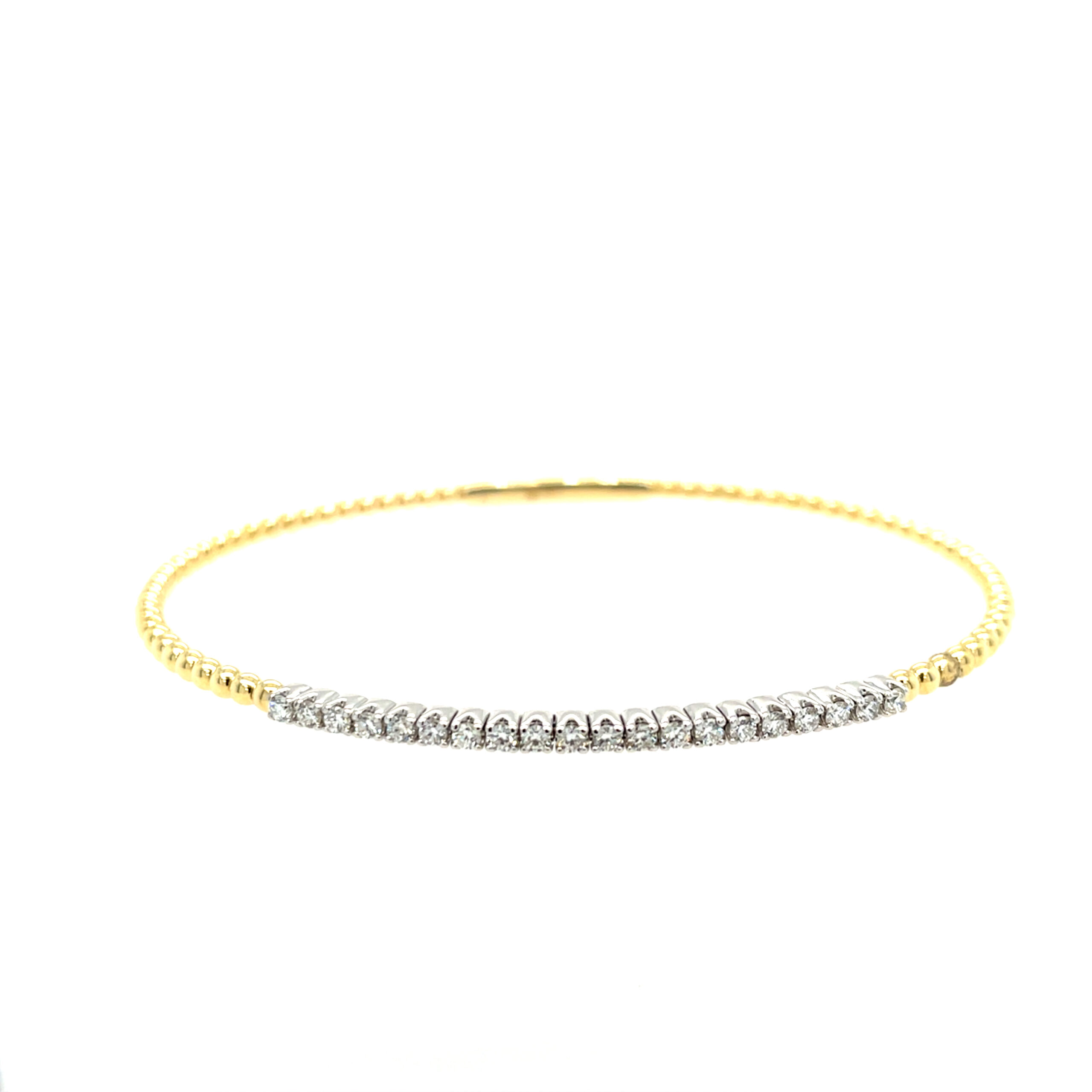 Two-Tone Gold Diamond Bangle Bracelet