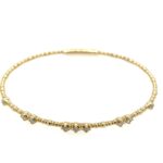 Yellow Gold Bangle Bracelet with Diamonds