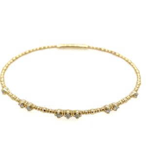 Yellow Gold Bangle Bracelet with Diamonds