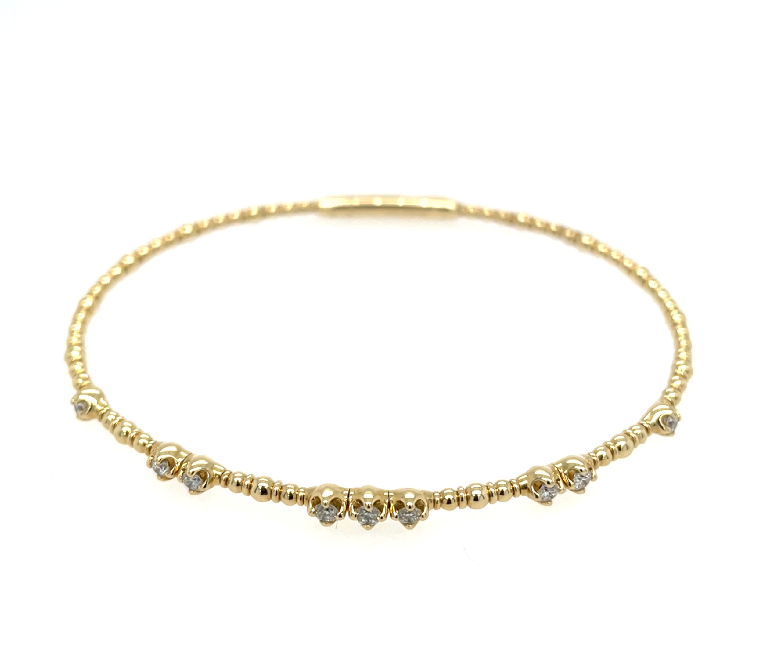 Yellow Gold Bangle Bracelet with Diamonds