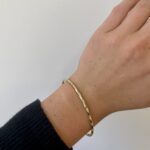 Yellow Gold Bangle Bracelet with Diamonds