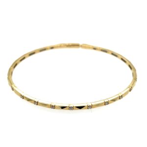 Yellow Gold Bangle Bracelet with Diamonds