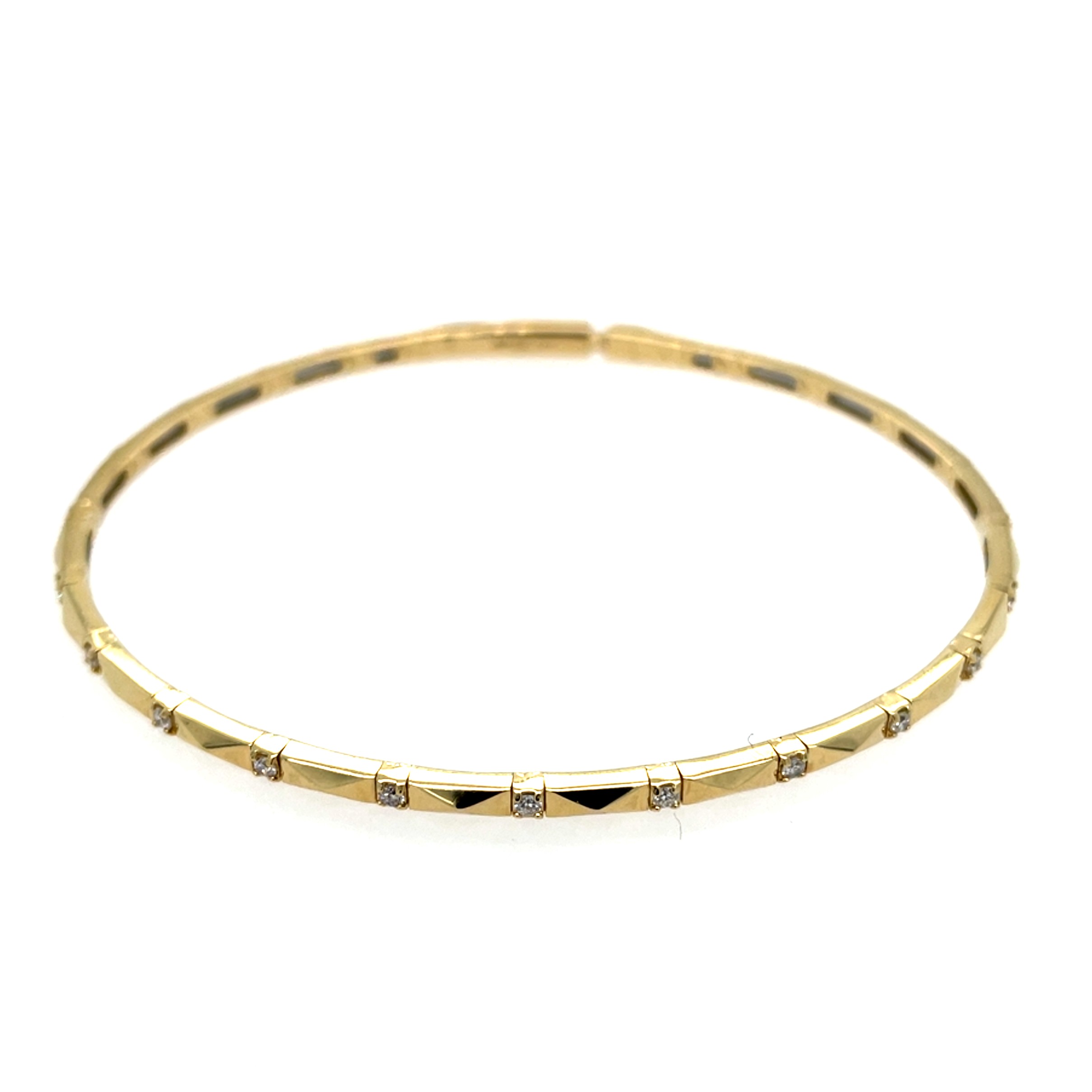 Yellow Gold Bangle Bracelet with Diamonds